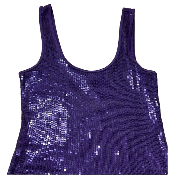 LA Express Purple sequin tank top. XS - Picture 2 of 6